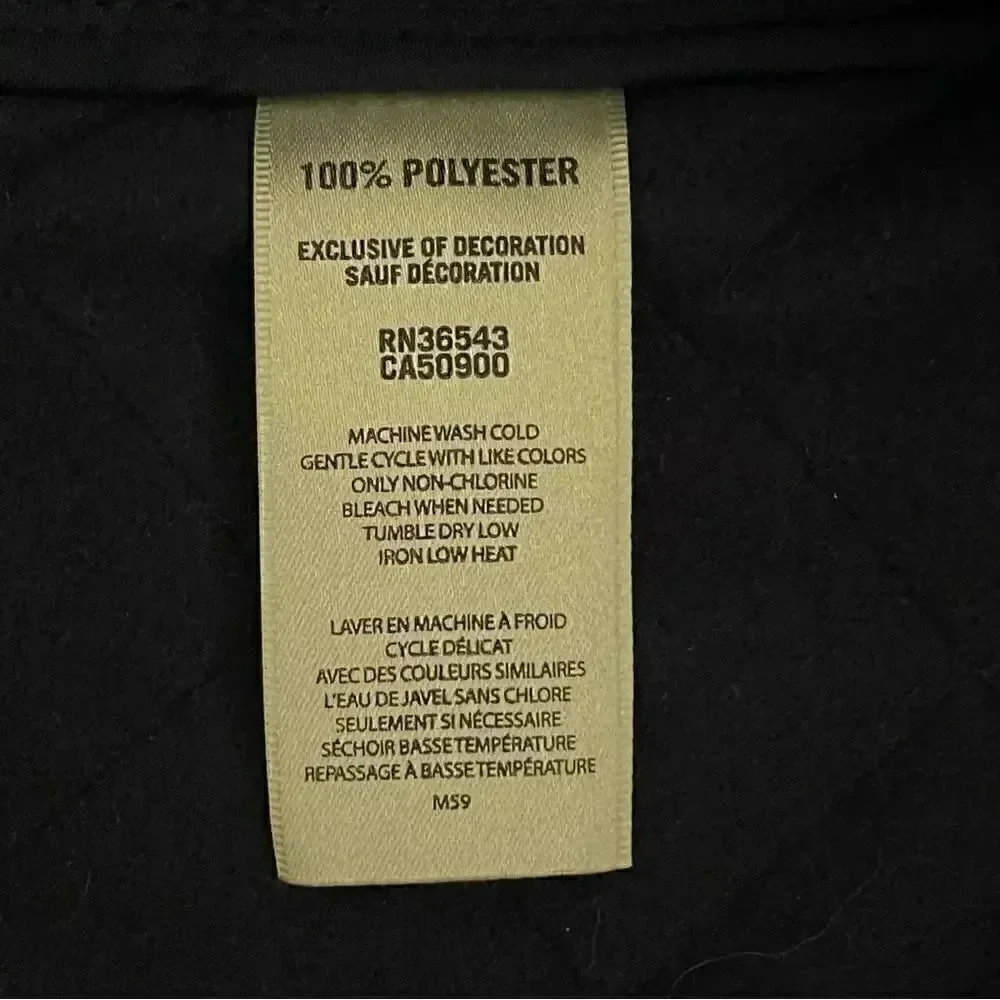 Van Heusen Navy Quilted Cozy Sleeveless Vest Full Zip Polyester SZ SP